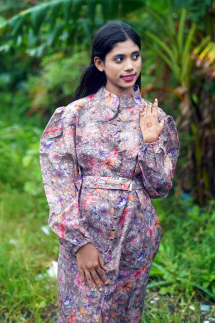 Premium Linen Floral Button-Down Dress